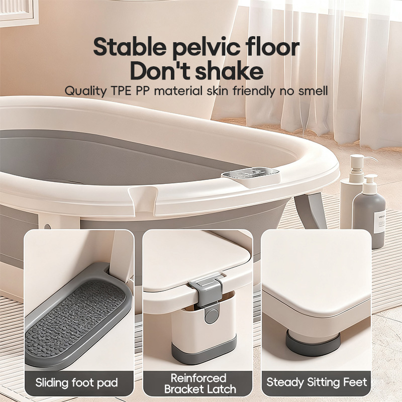 [NDD] Foldable Baby Bath Tub with Temperature Sensor Infant Shower ...