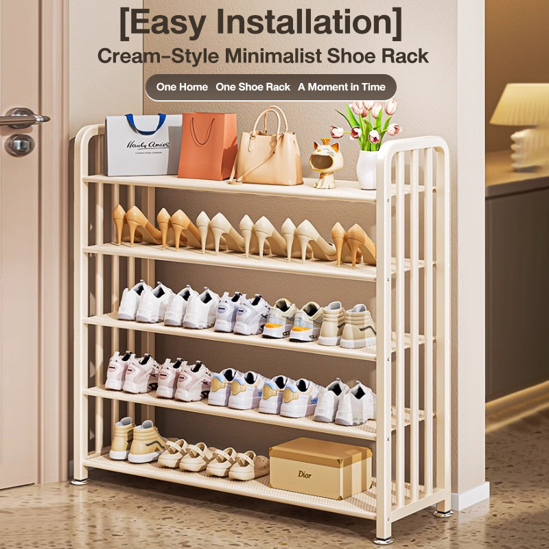 LUXES Metal Mesh Shoe Rack Multi-Tier Stainless Steel Shoe Organizer ...