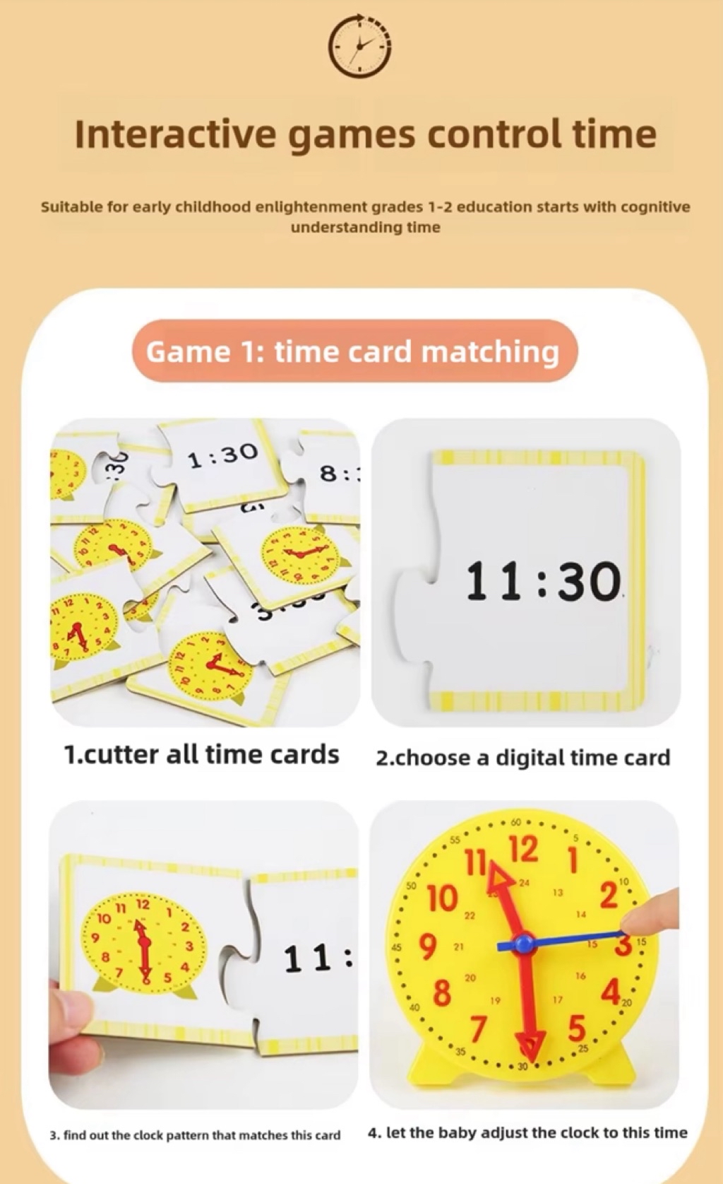 Montessori Clock Learning Kit | Kids Educational Toy | Time Teaching ...