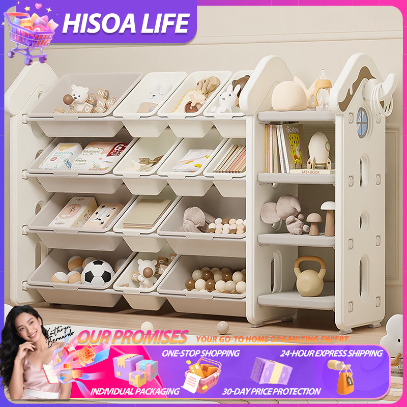Hisoa Large Capacity Kids Storage Cabinet Sturdy Child Safe Baby Book ...