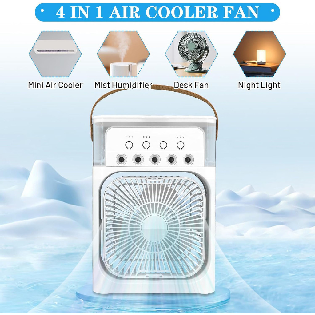 3 in 1 Mini Air Cooler USB Connection Portable Fan Humidifier Purifier ...