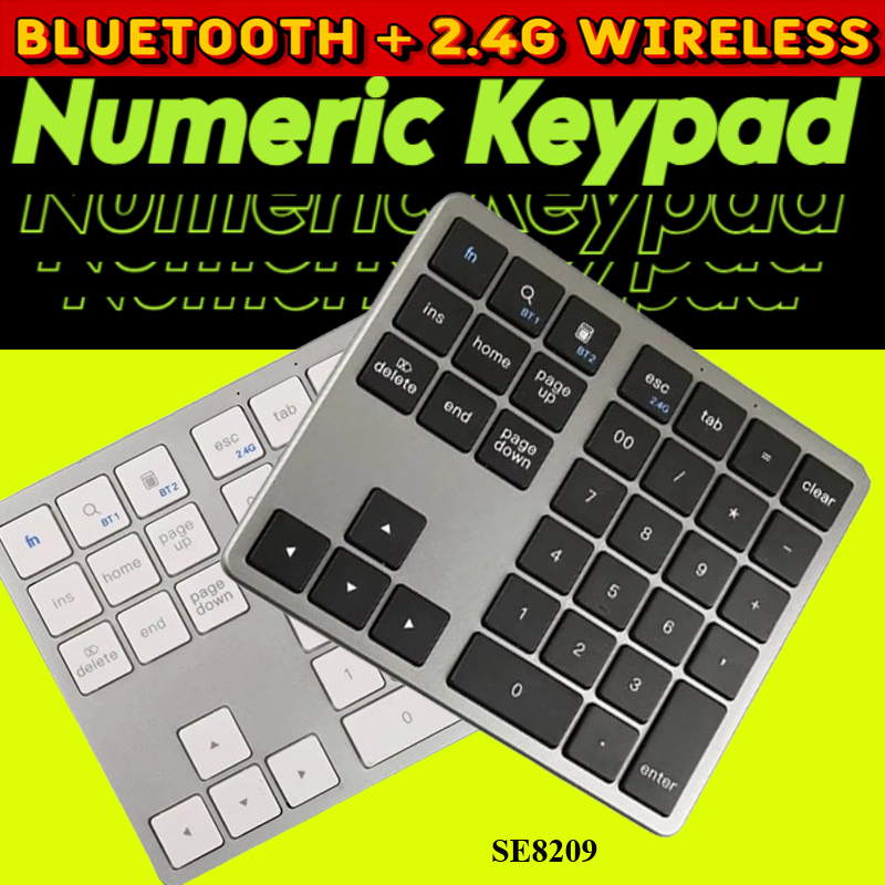 2.4Ghz Wireless + Bluetooth Numeric Keypad K35 Number Pad USB C ...