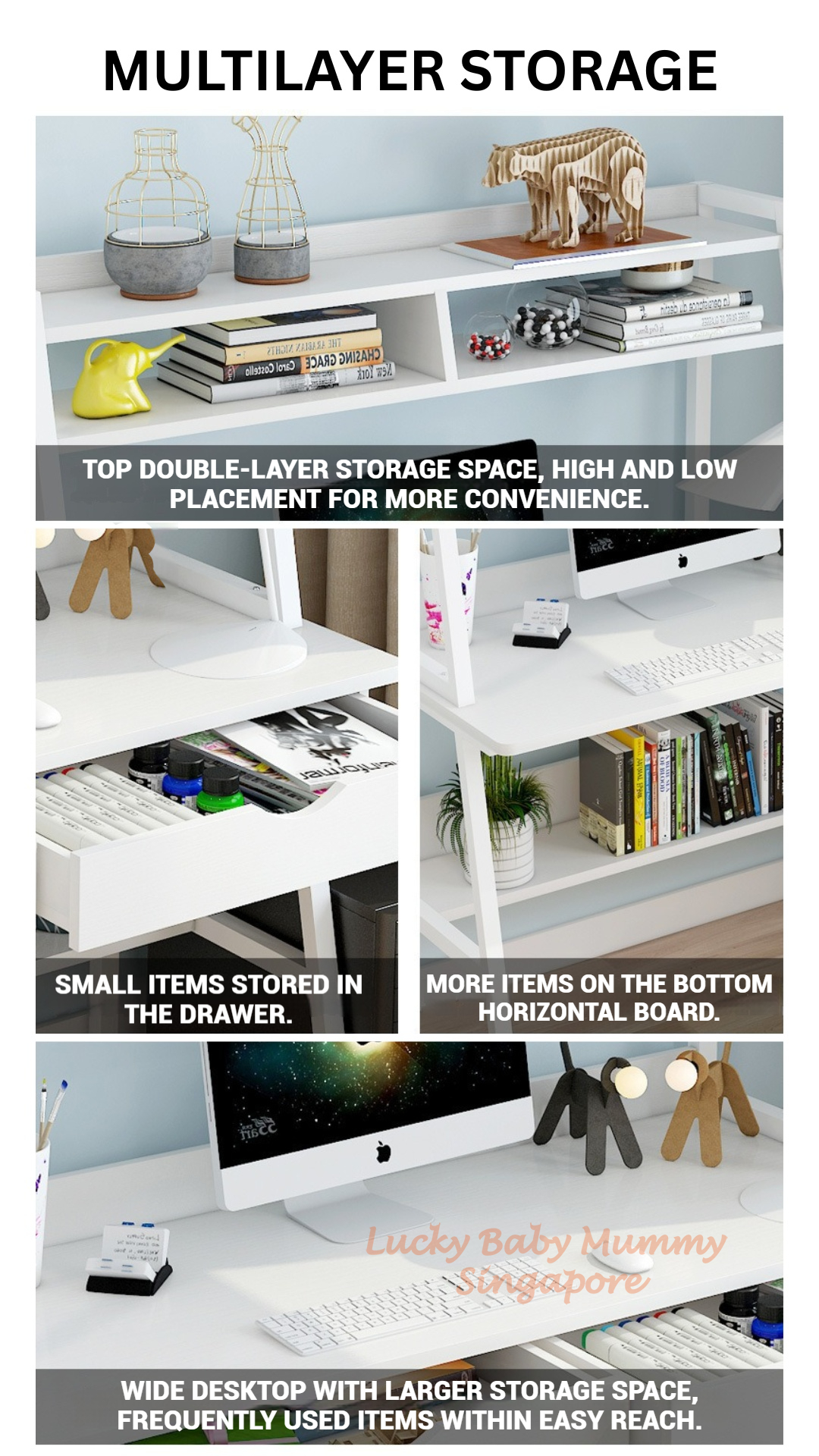 【A68】Computer Tables with Bookshelf/Study Table/Laptop Table/Desk ...