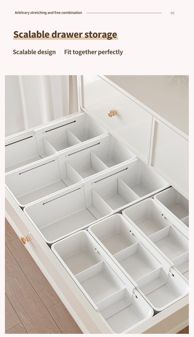 (HOME+) Scalable Storage Box Drawer Desktop Cosmetics Partition Storage ...