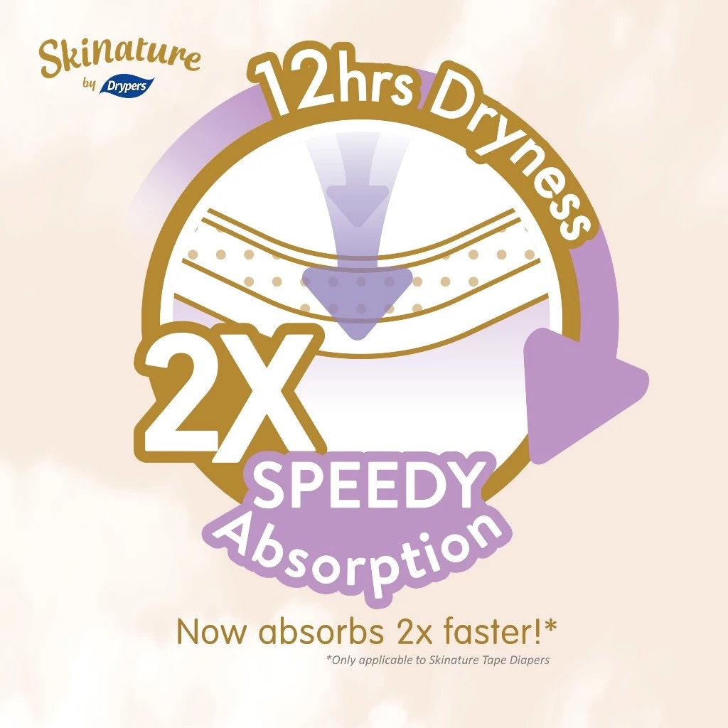 Skinature by Drypers Tape Baby Diaper L (9-14kg) 38sx4 - Carton ...
