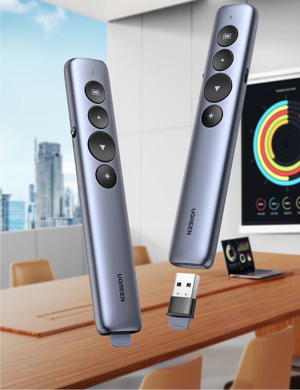 UGREEN 2.4GHz Wireless Presenter Clicker - Sleek Laser Pointer for ...