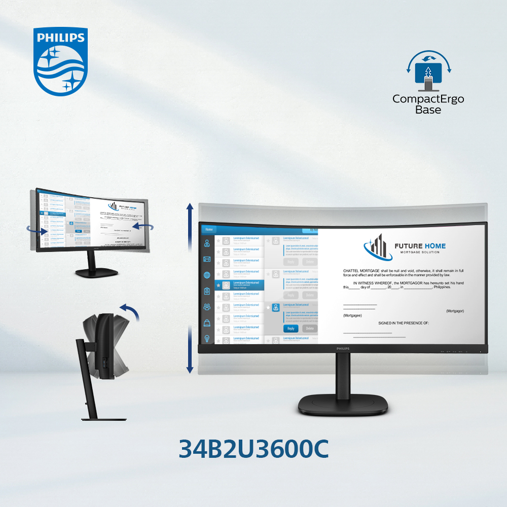 Philips 34B2U3600C WQHD VA Curved Monitor with USB-C | Shopee Singapore