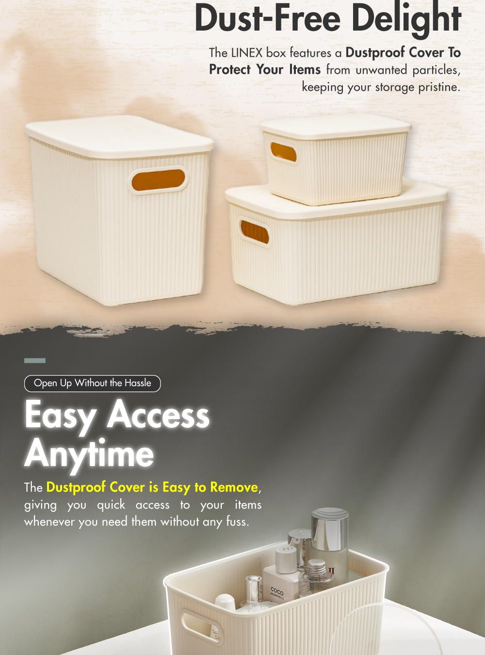 [HOUZE] Linex Storage Box | Small | Medium | Large - Organiser | Space ...