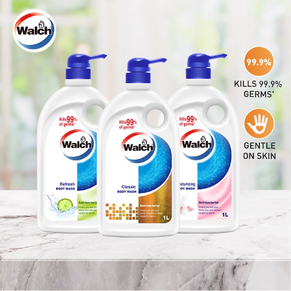WALCH Anti-bacterial Body Wash Refresh (Kills 99.9% Harmful Germs ...