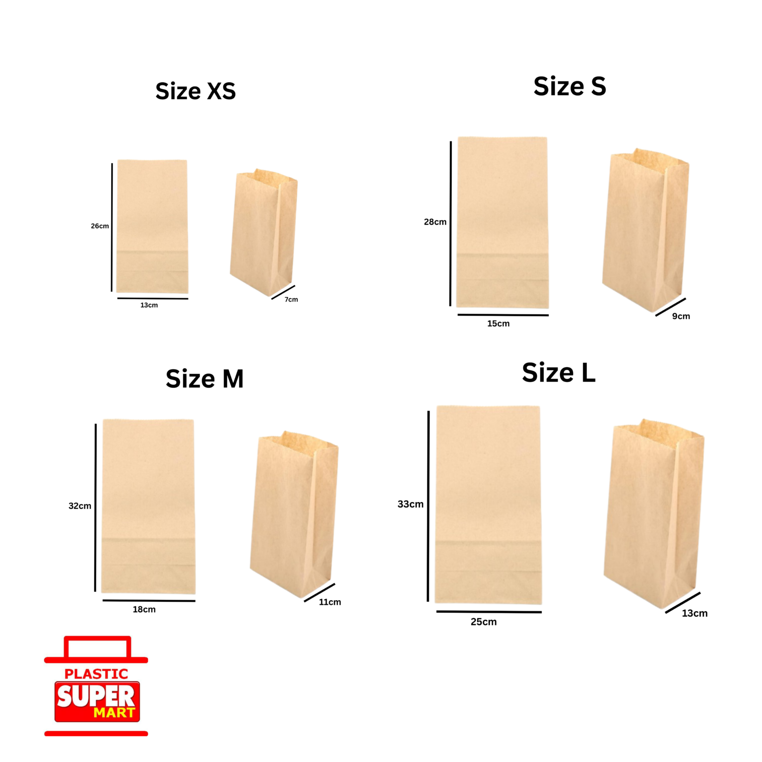 Brown Paper Bag【50/100PCS】SOS Bags Kraft Pastry Bread Takeaway Cafe ...