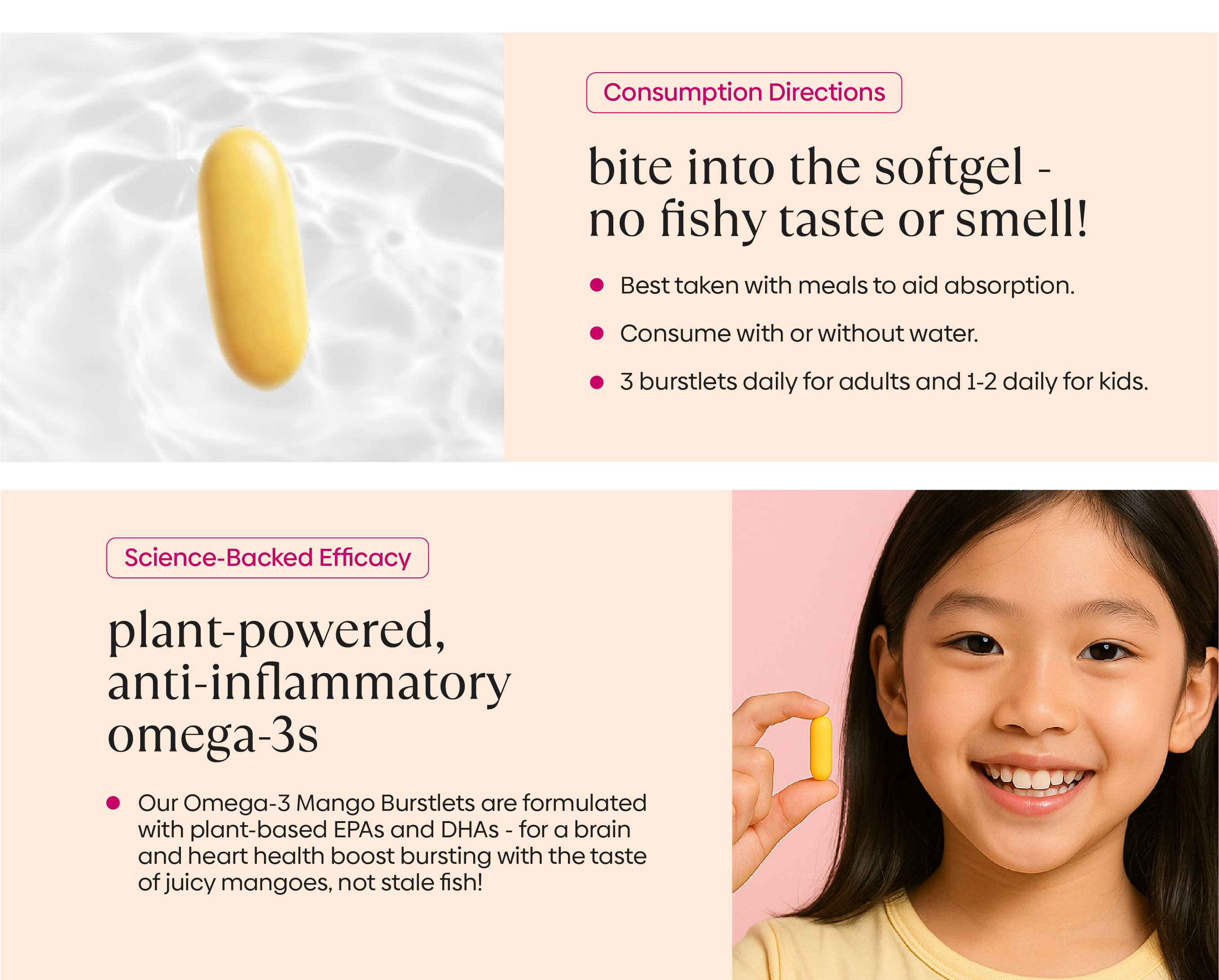 The Purest Co Omega-3 Mango Burstlets (Plant-Based DHA & EPA for Brain ...
