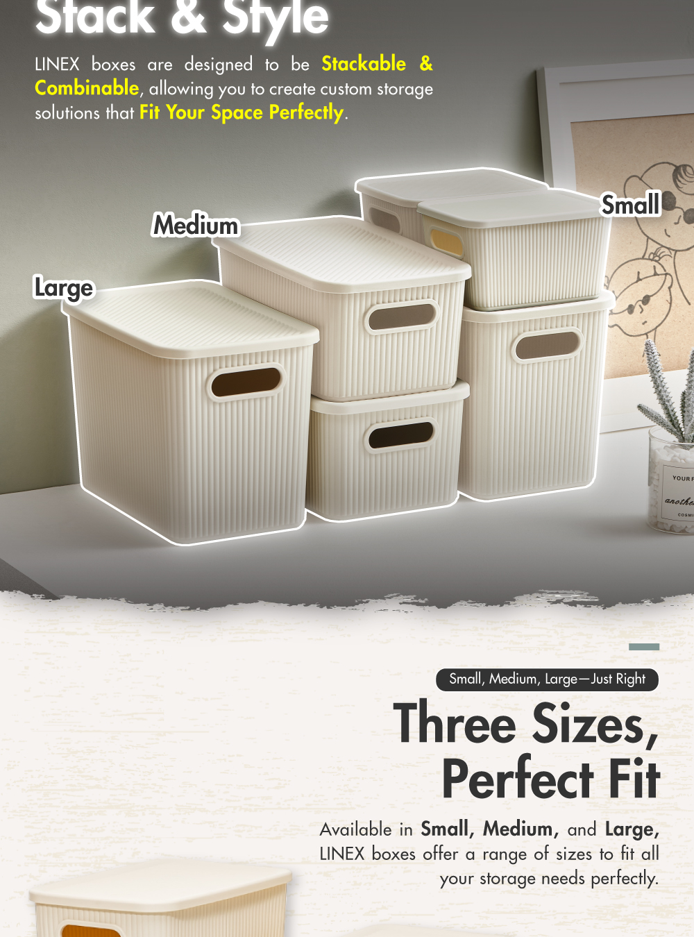 [HOUZE] Linex Storage Box | Small | Medium | Large - Organiser | Space ...