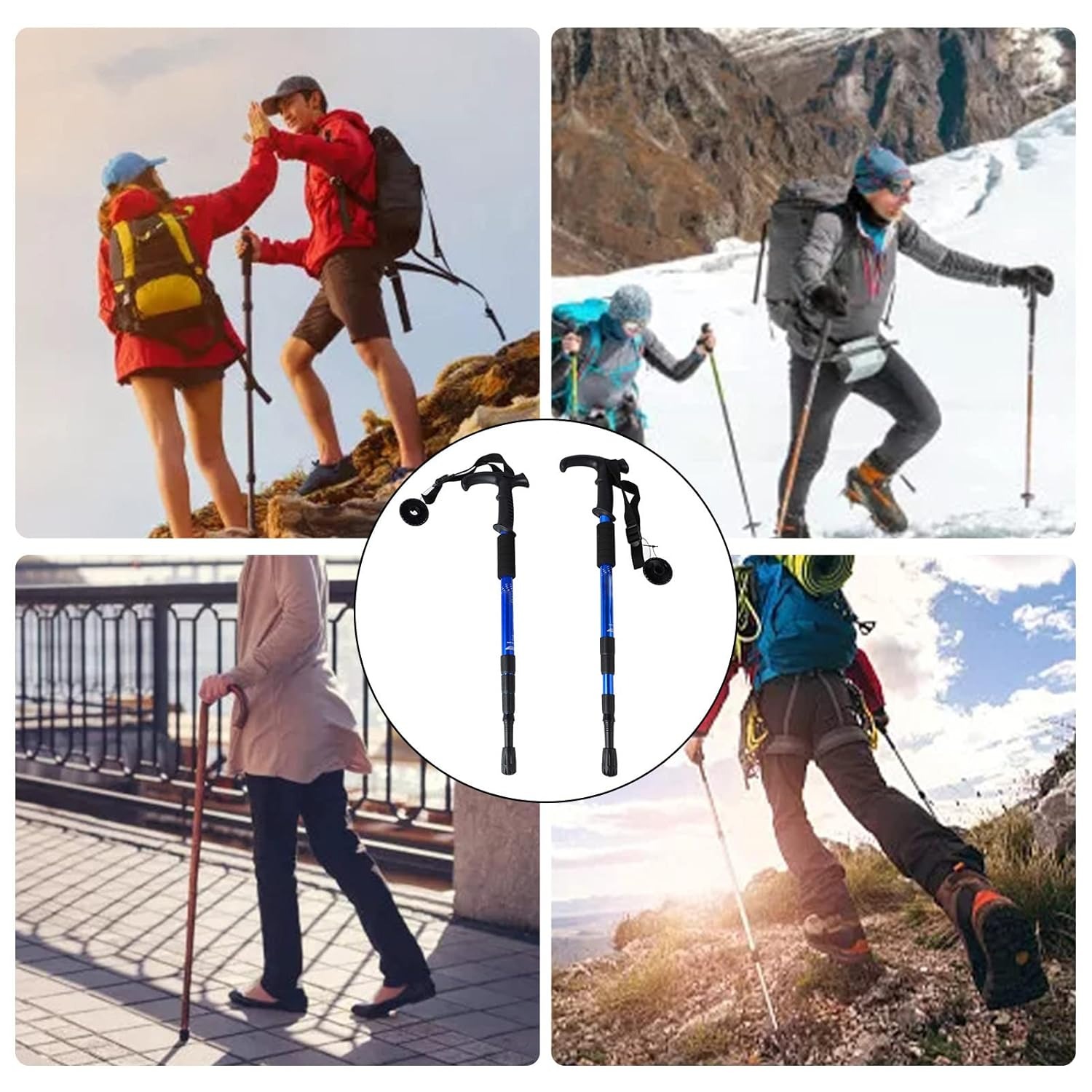 [SG SELLER] OUTDOORS RETRACTABLE CANE TREKKING POLES HIKING STICK ...