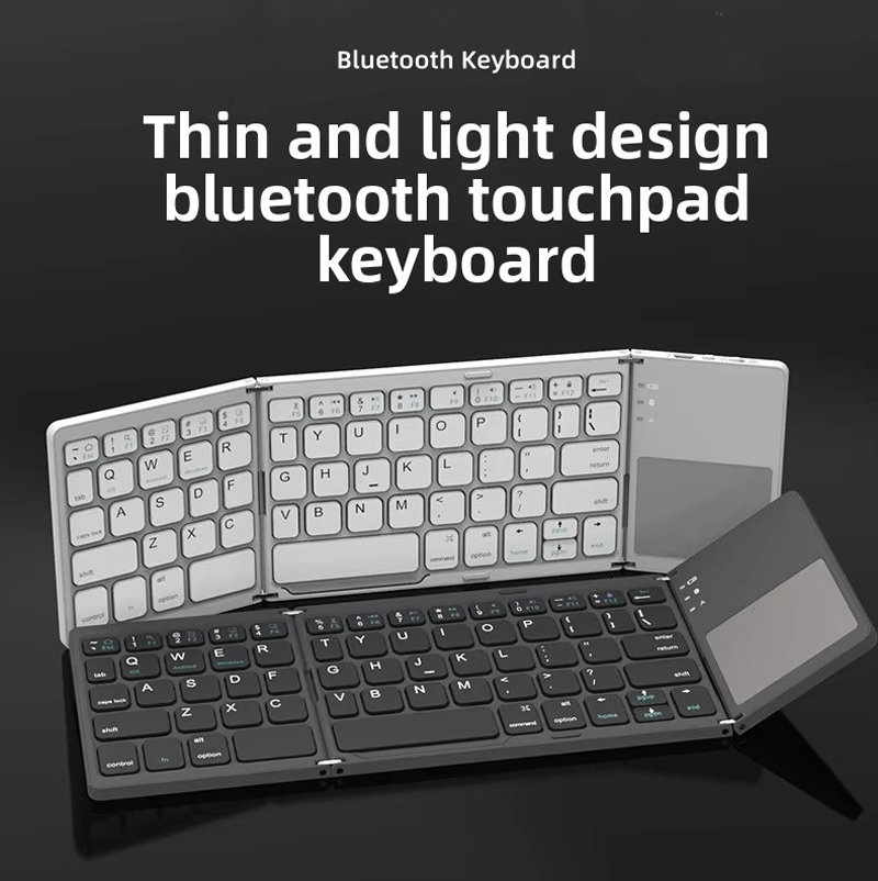 B033 Bluetooth Keyboard Triple Folding Touch Keyboard Triple System ...