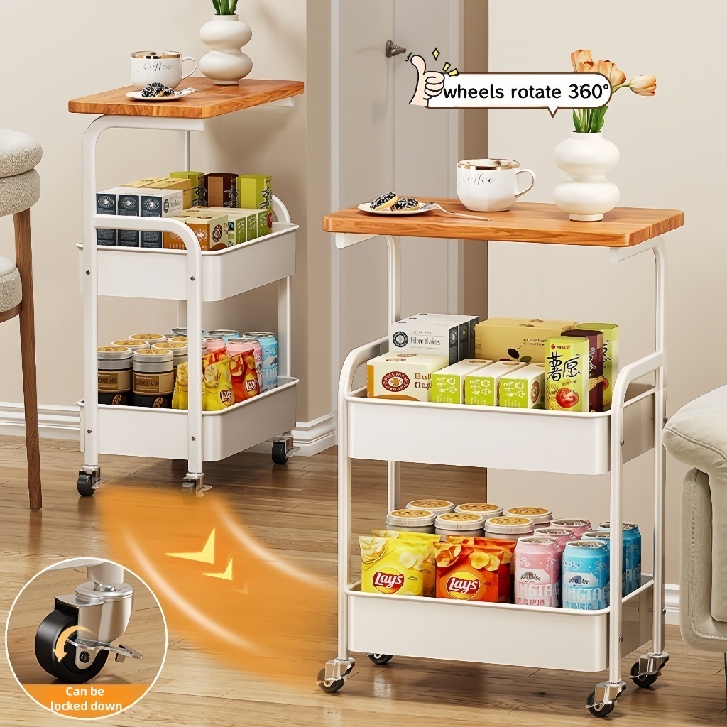 【LILI.SG】Moving side table small cart sofa side table bedside storage ...