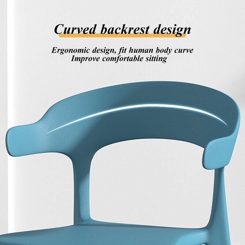 Nordic Plastic Chair Dining Chair with Comfort Arm Rest & Back Rest ...