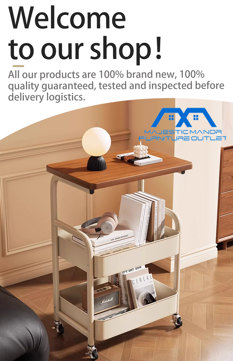 【LILI.SG】Moving side table small cart sofa side table bedside storage ...