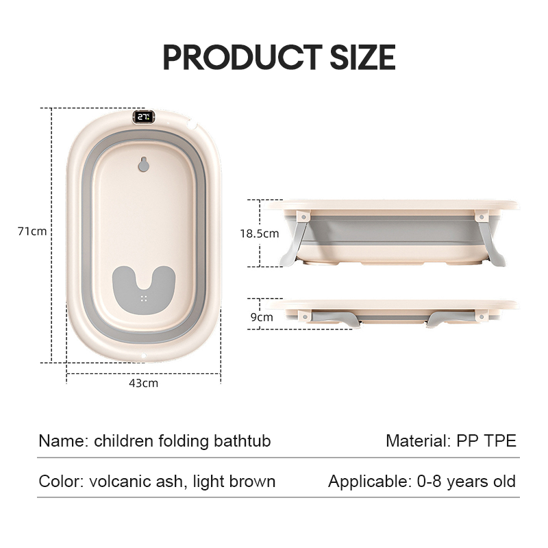 [NDD] Foldable Baby Bath Tub with Temperature Sensor Infant Shower ...
