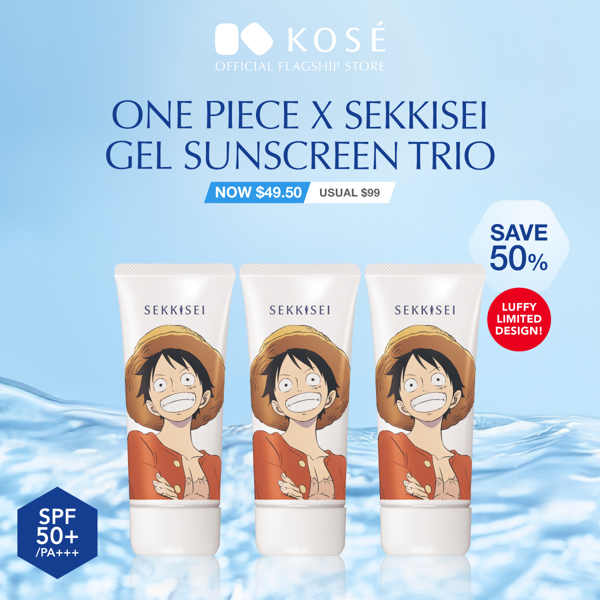 [Trio Set] Kose ONE PIECE x SEKKISEI Luffy's Limited Edition Gel ...