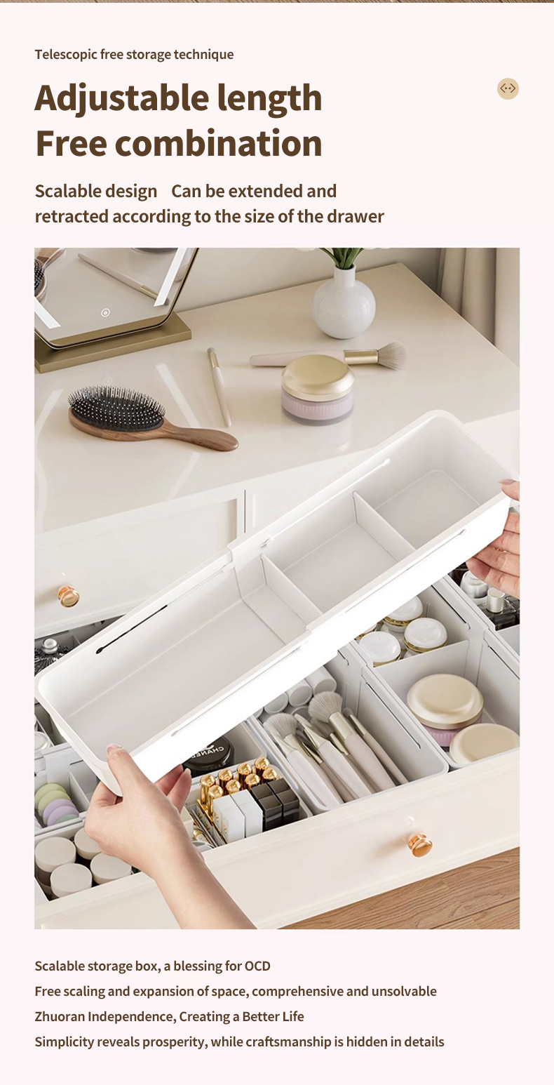 (HOME+) Scalable Storage Box Drawer Desktop Cosmetics Partition Storage ...