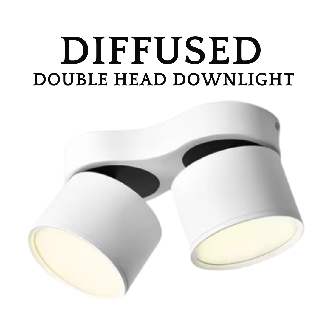 DUO Diffused Double Head Rotatable Surface Downlight with Adjustable ...