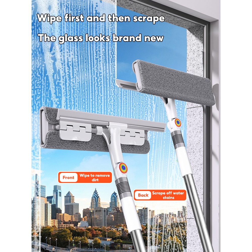 Multi Purpose 2 In 1 Stretchable Stick Window Cleaner with Wiper ...