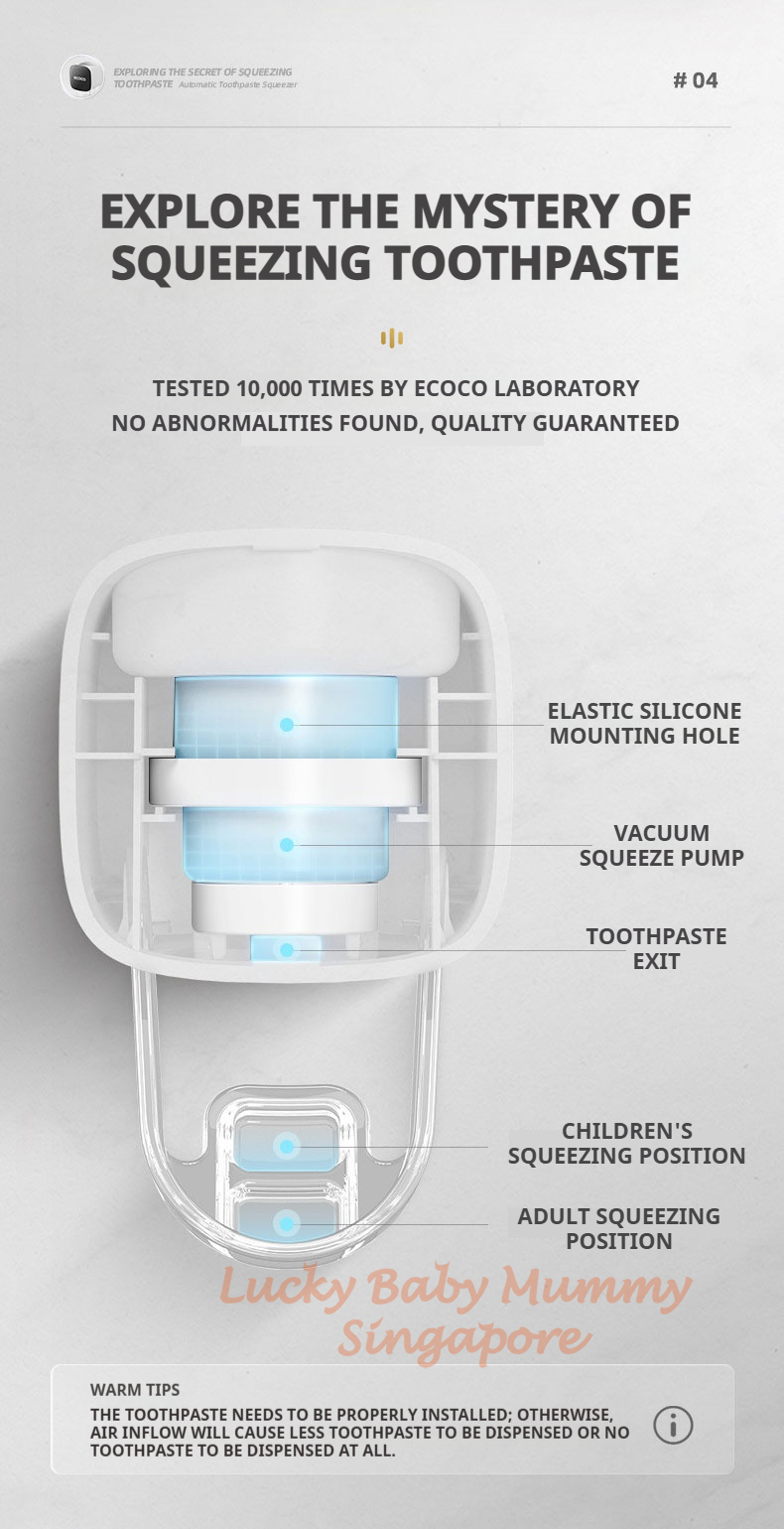 Ecoco Automatic Toothpaste Dispenser | Punch-Free | Dual Use for Kids ...
