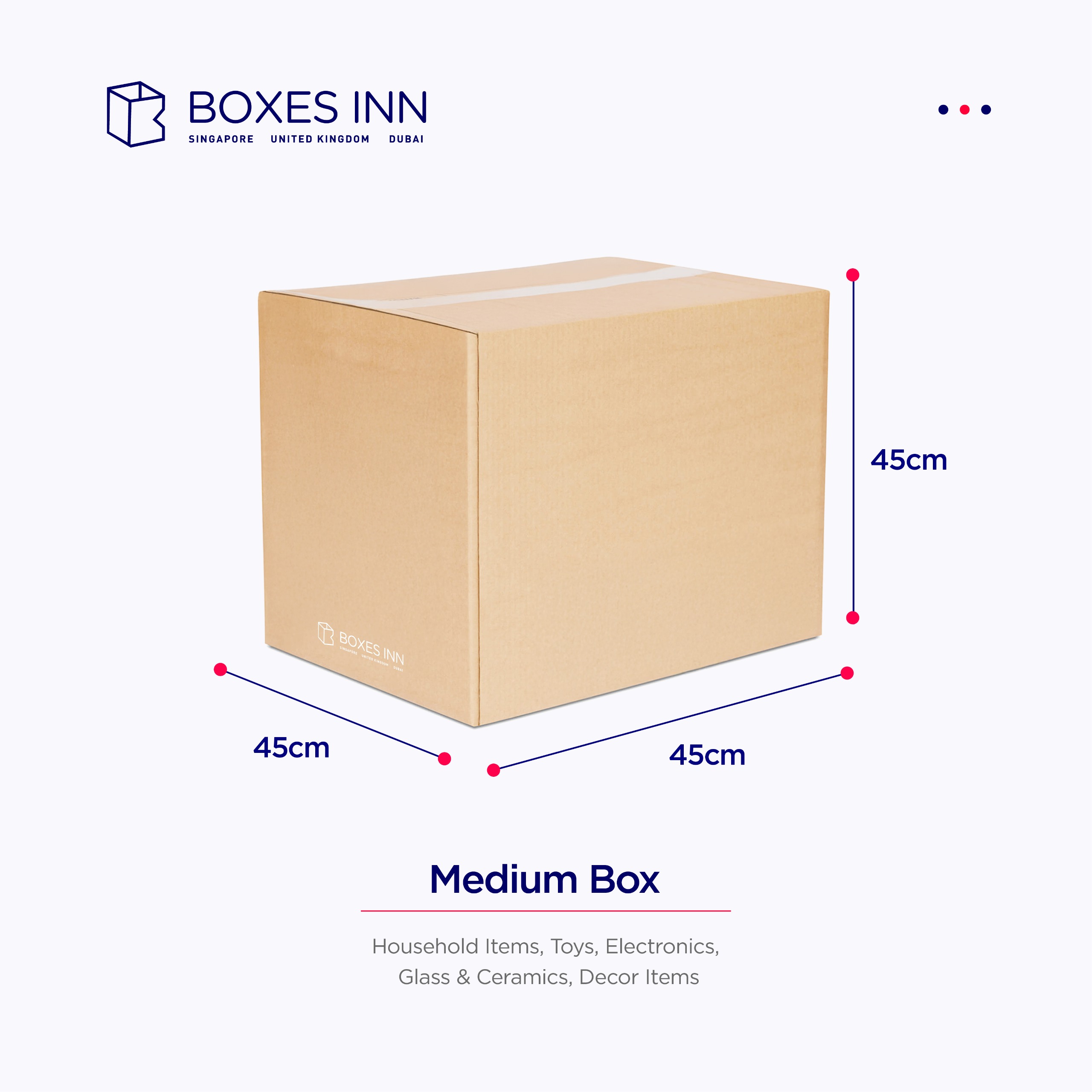 Heavy Duty Medium Moving Box | MC1 45cmx45cmx45cm | Durable Wall ...