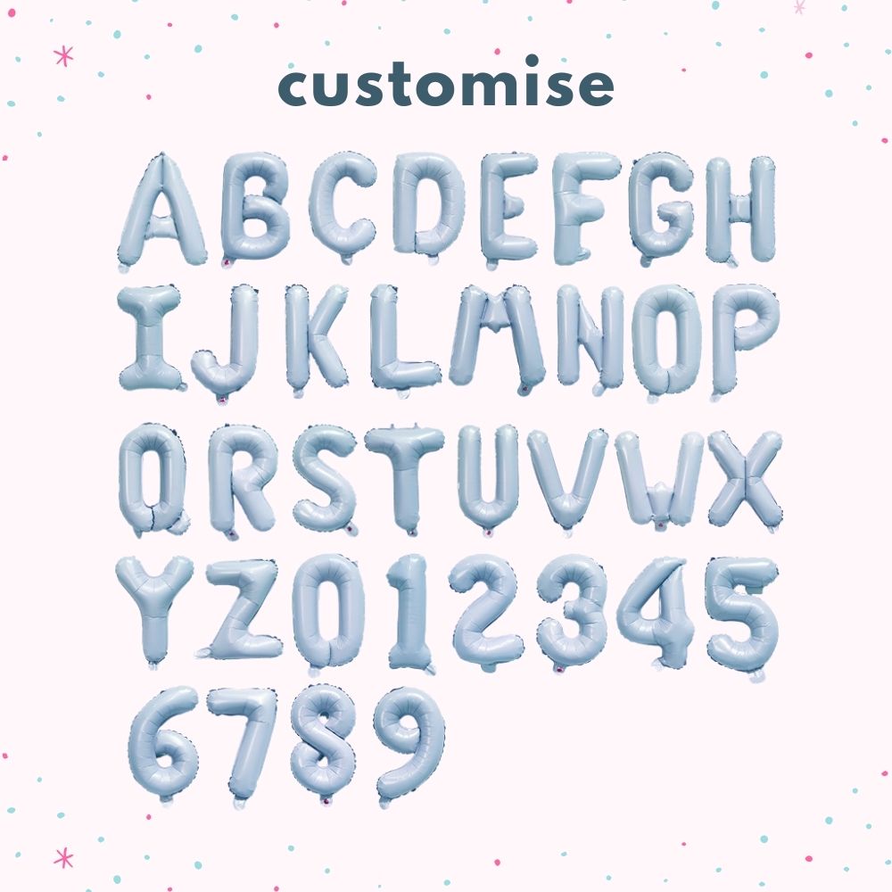 [SG Instock] 16 inch Number Balloon Baby Blue Baby Pink Letter Alphabet ...