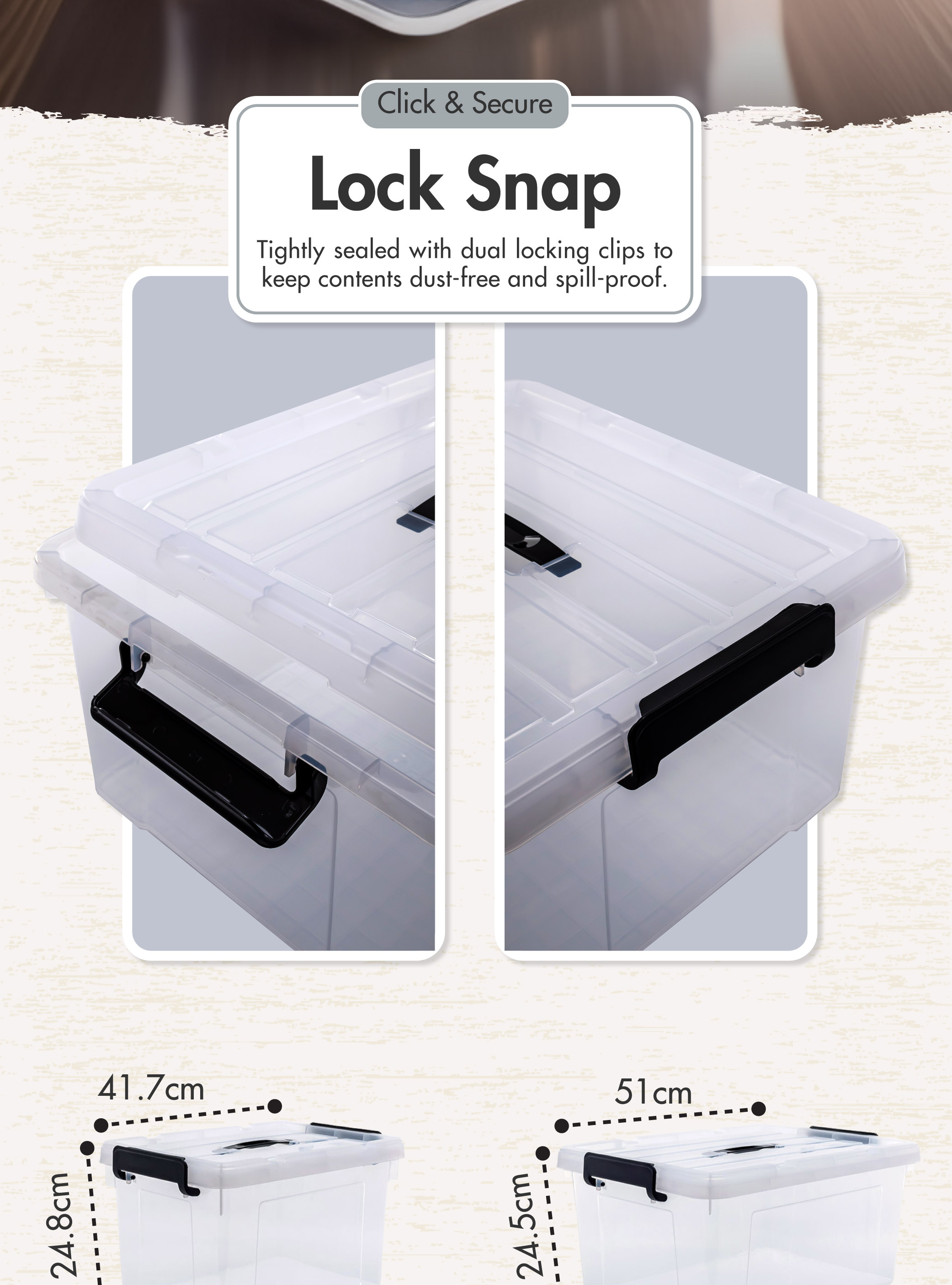 [HOUZE] 'HANDY' Handheld Storage Box 4 Sizes [20L | 33L| 47L | 63L ...