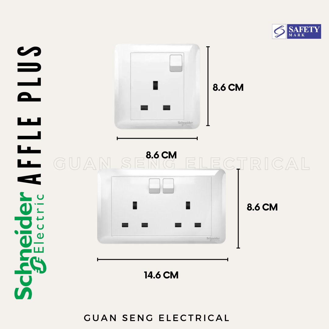 [SG Seller] Schneider Affle Plus Switch Socket White | Guan Seng ...