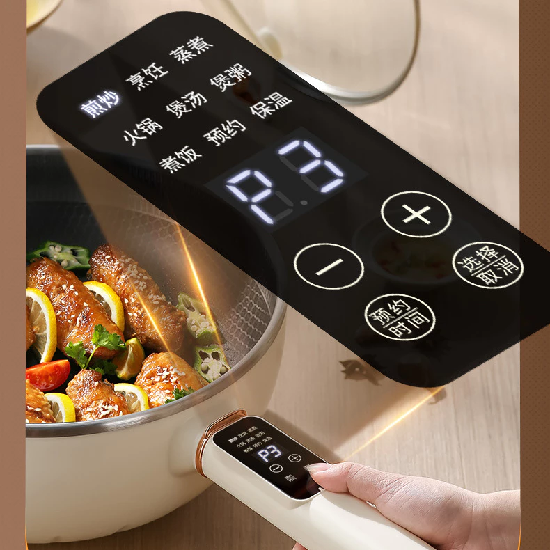 5.5L Multifunctional Electric Frying Pan 1350W Stainless Steel ...