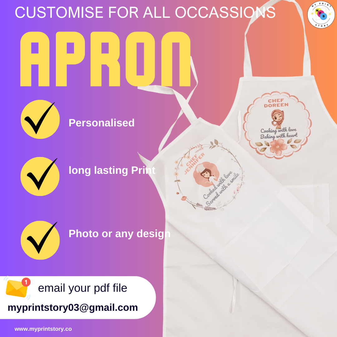 Customized Apron – Print Any Design (Up to A4 Size) | Shopee Singapore