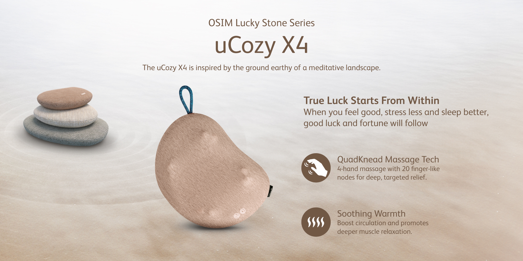 OSIM Lucky Stone Bundle (uJolly Mini Full Back Massager uCozy X4