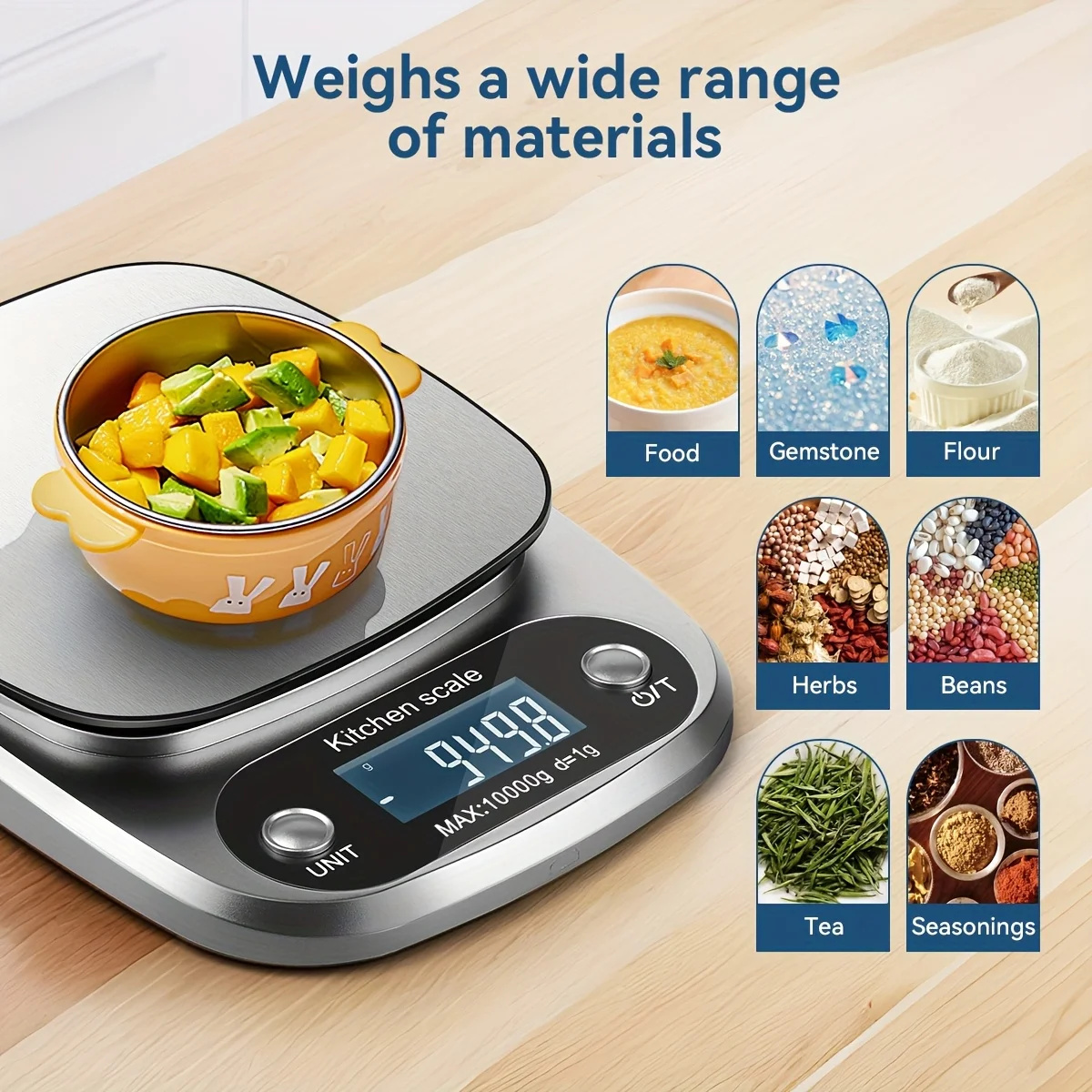 [SG Stock] 10kg/1g Kitchen Scale Digital Stainless Steel Electronic ...