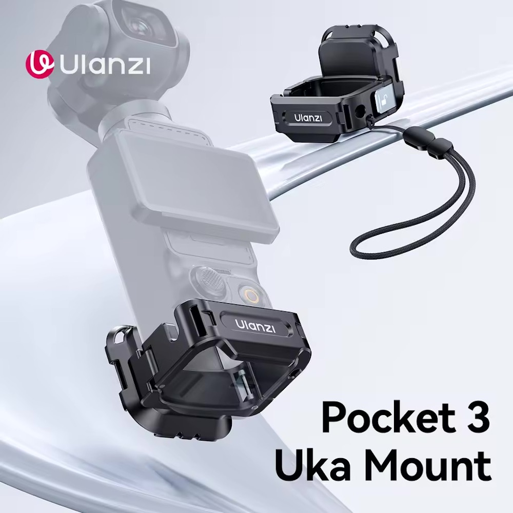 ULANZI PK-06 Uitbreidingsadapter Accessoires voor DJI Osmo Pocket 3 Aluminium Beschermende Kooi Metalen Beugel Adapter Mount met 1/4 Schroefgaten/Gopro Adapter/Koude Schoen/Osmo Action Quick-Release