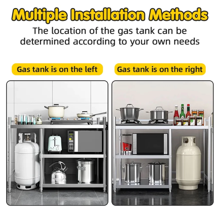 【SG Stock】 3-Layer Heavy Duty Kitchen Stove Rack - Gas Cylinder Storage ...