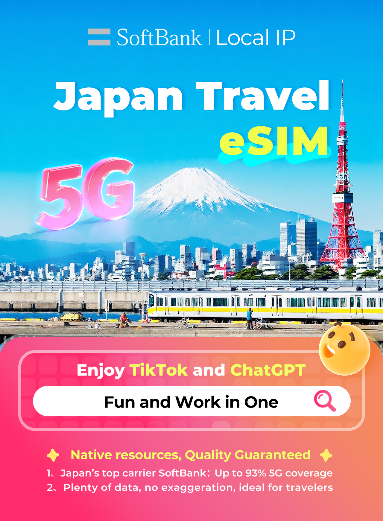 Japan eSIM 5G Local Data SoftBank eSIM 1-30 Days Unlimited Data | Email ...