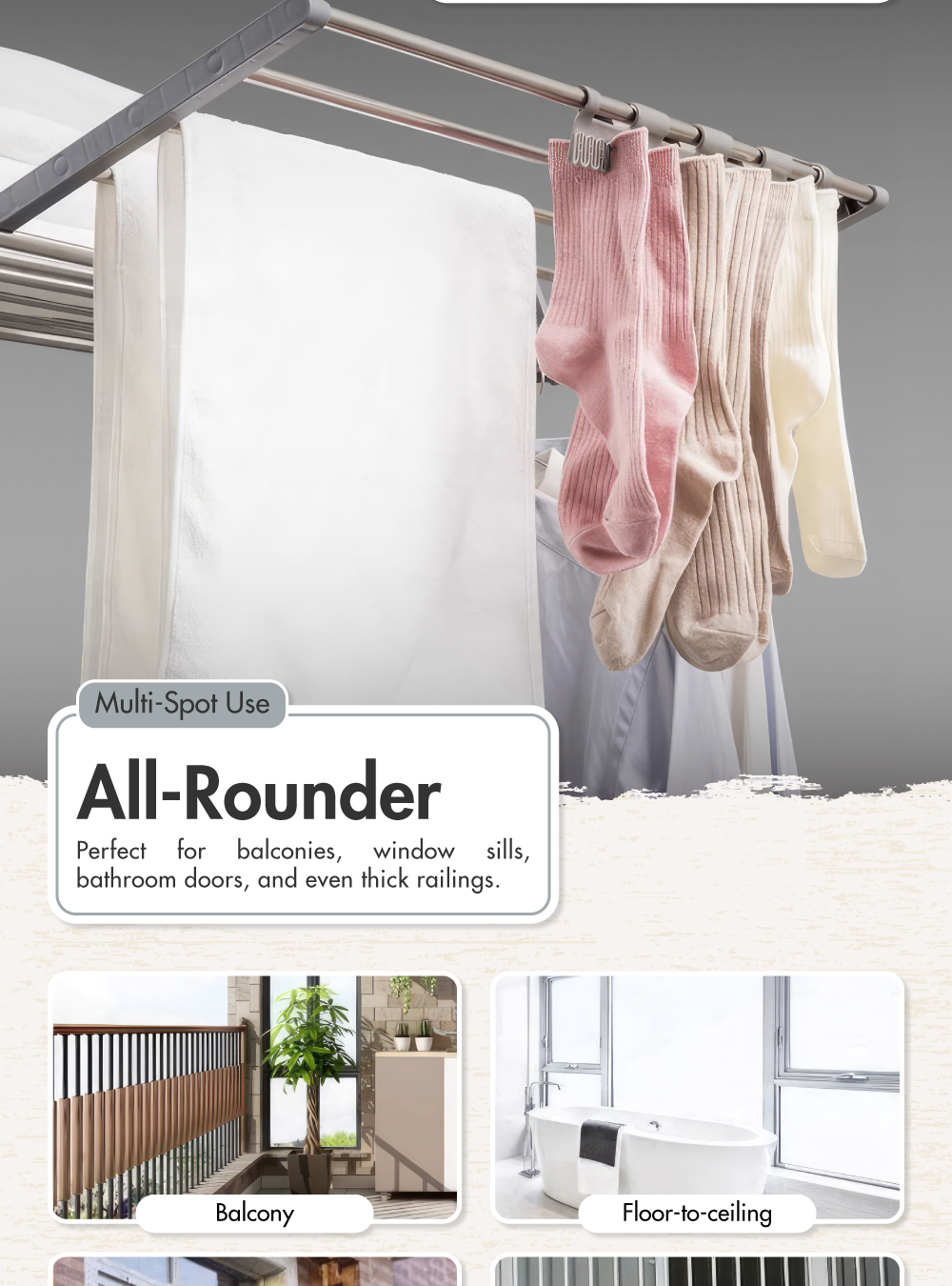 [HOUZE] Extendable and Adjustable Wall Hanging Radiator Airer (Large ...