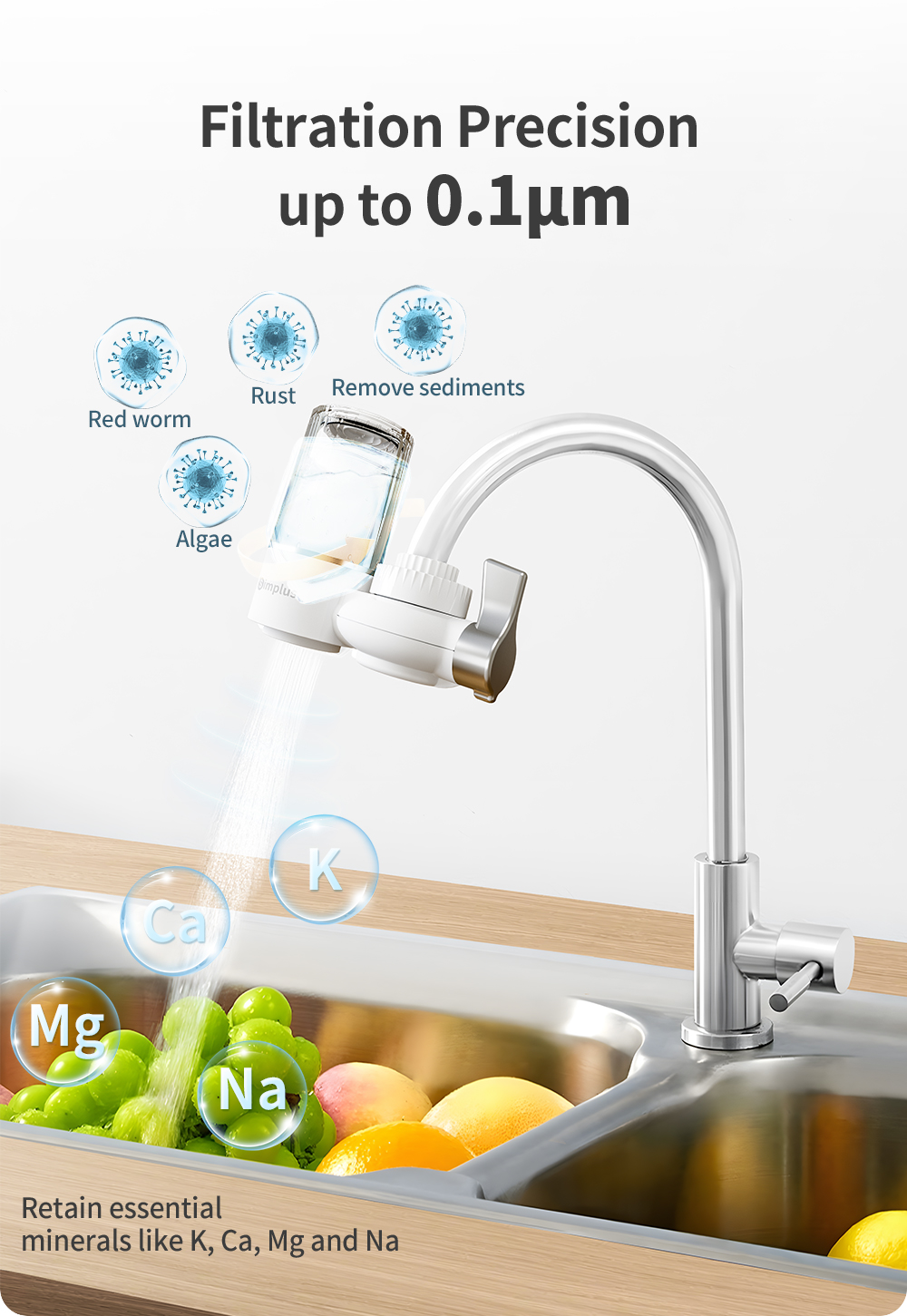 Simplus Kit Tap Water Purifier丨0.01µm Ultrafiltration filter丨2L/Min ...