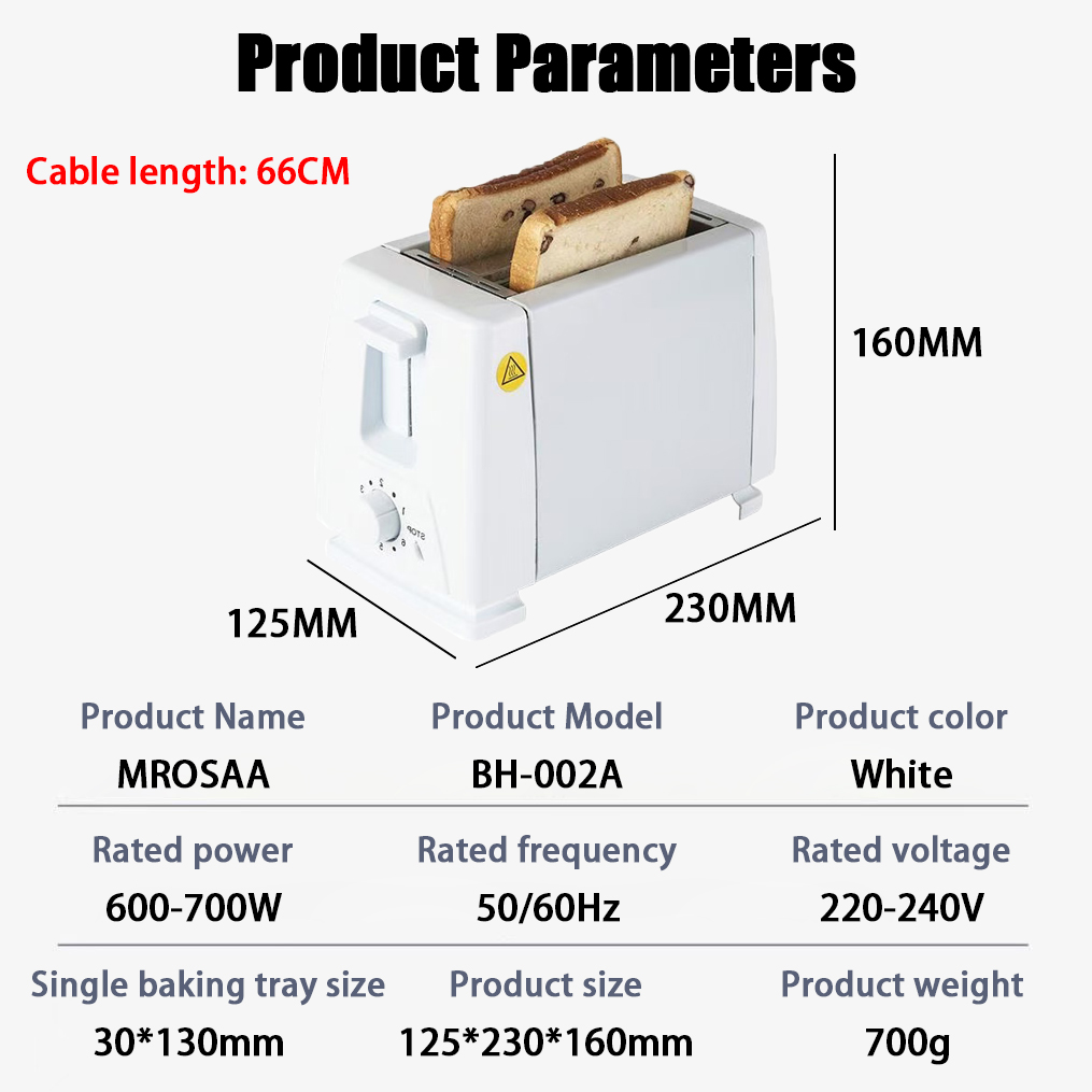 (1-3 Days Delivered)Pop-Up 6 Gear Adjustable Bread Toaster Simple 2 ...