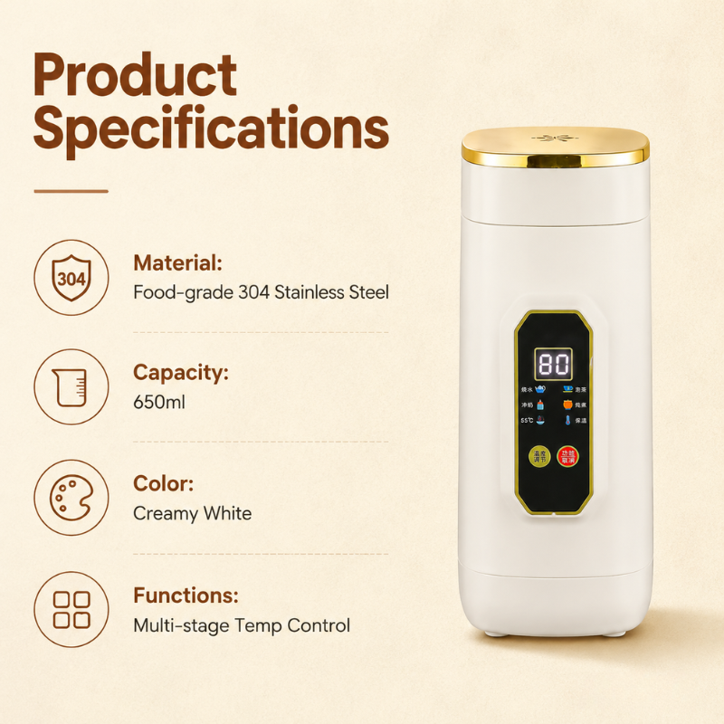【SG Ship】650ML Portable Electric Kettle Travel kettle with Display LED ...