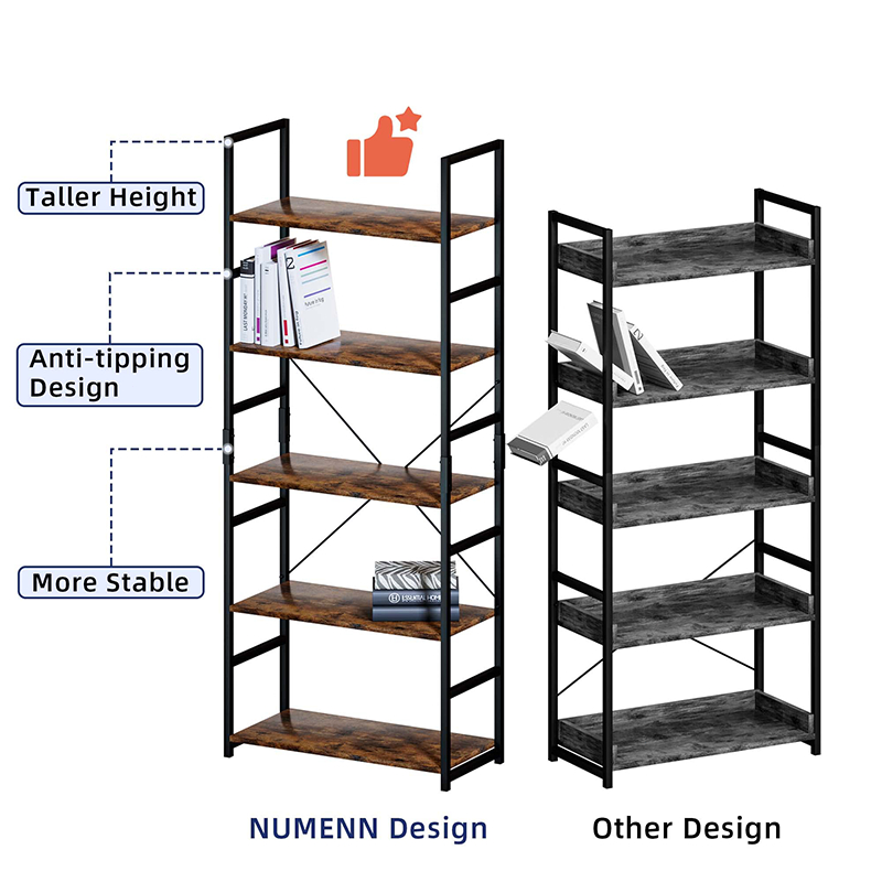 OS 6-Tier Bookshelf Bookcase Shelf Storage Rack Organizer Rack Shelves ...