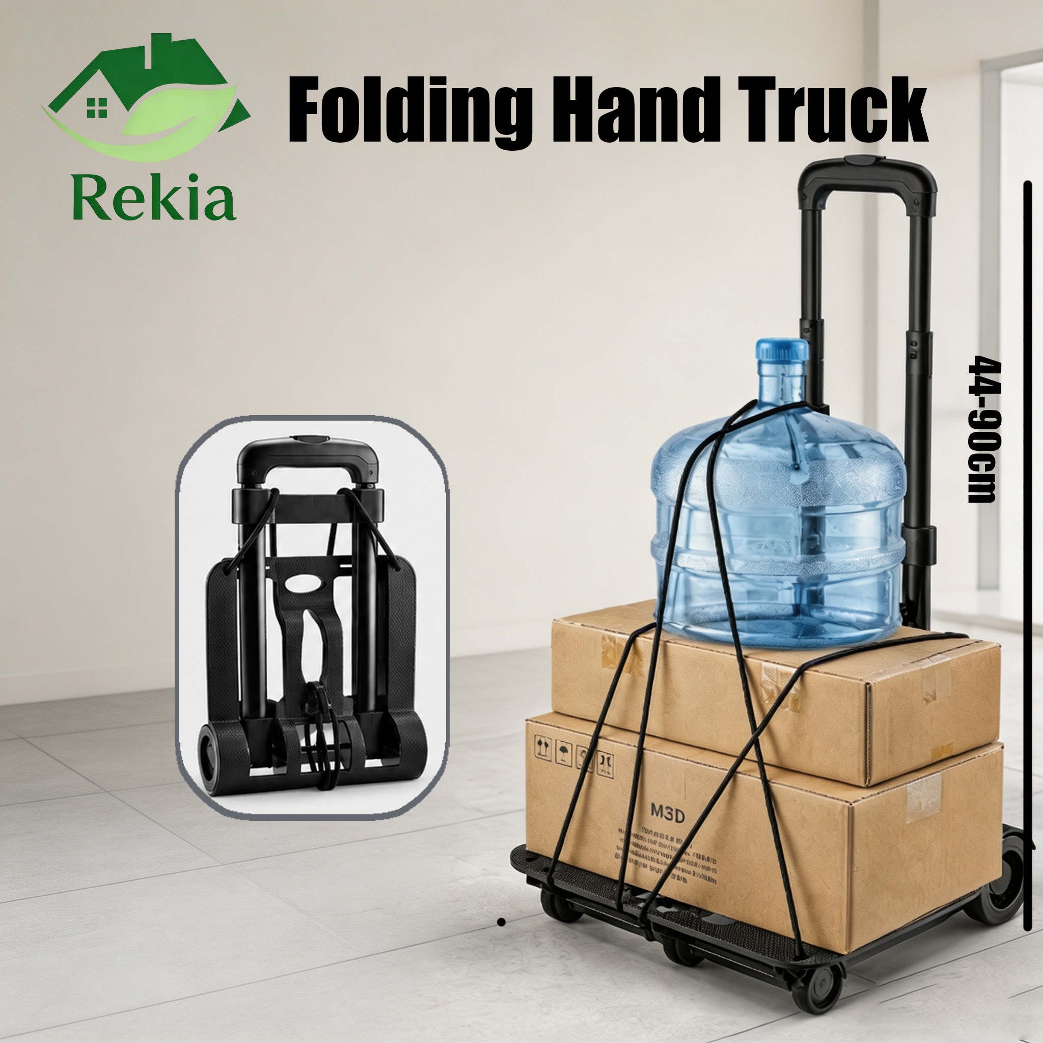 【SG】Folding Hand Trolley Lightweight Adjustable Truck 90cm Black ...