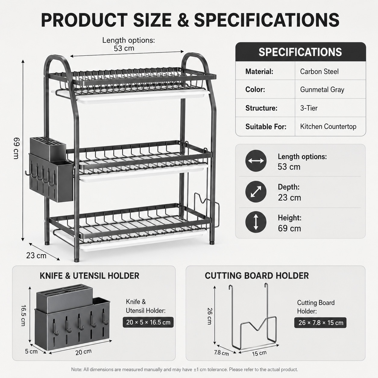 【SG】Kitchen Dish Drying Rack 2‑Tier Utensil Cutlery Storage Organizer ...