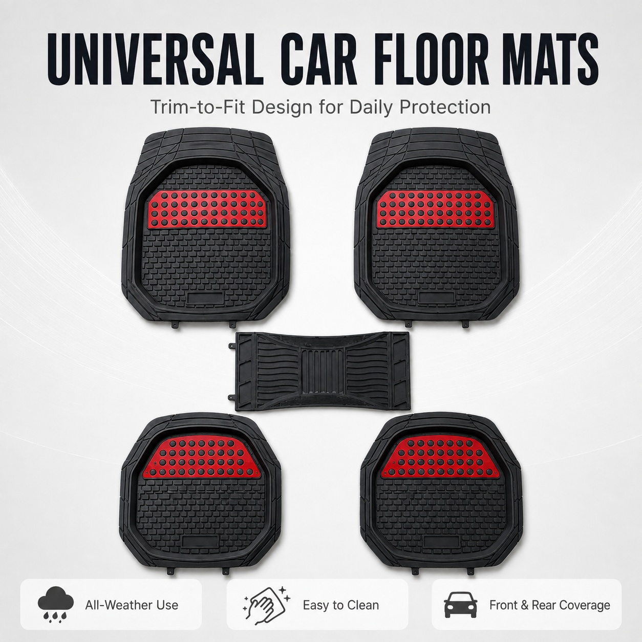 【SG】Car Mat Universal Silver PVC Car Floor Mat Basin‑Shaped With ...