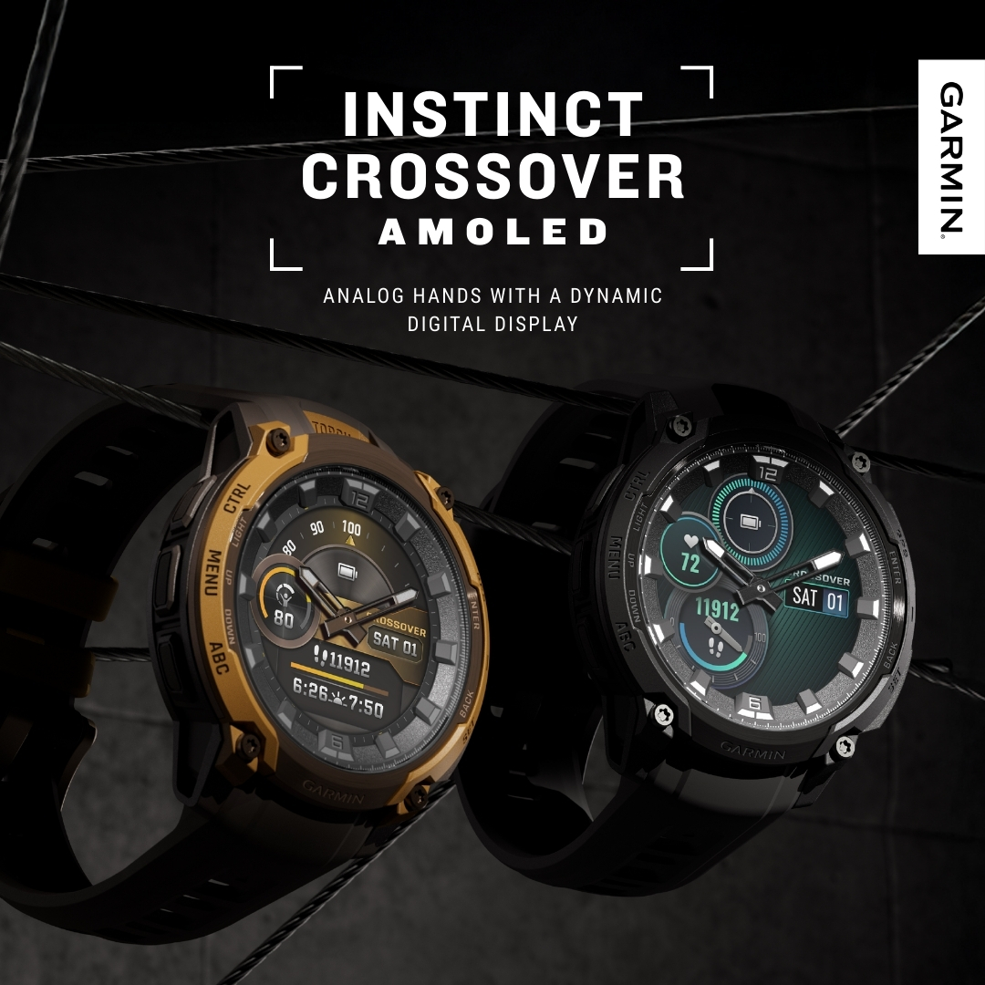 Garmin Instinct Crossover AMOLED - Rugged GPS Smartwatch with AMOLED ...