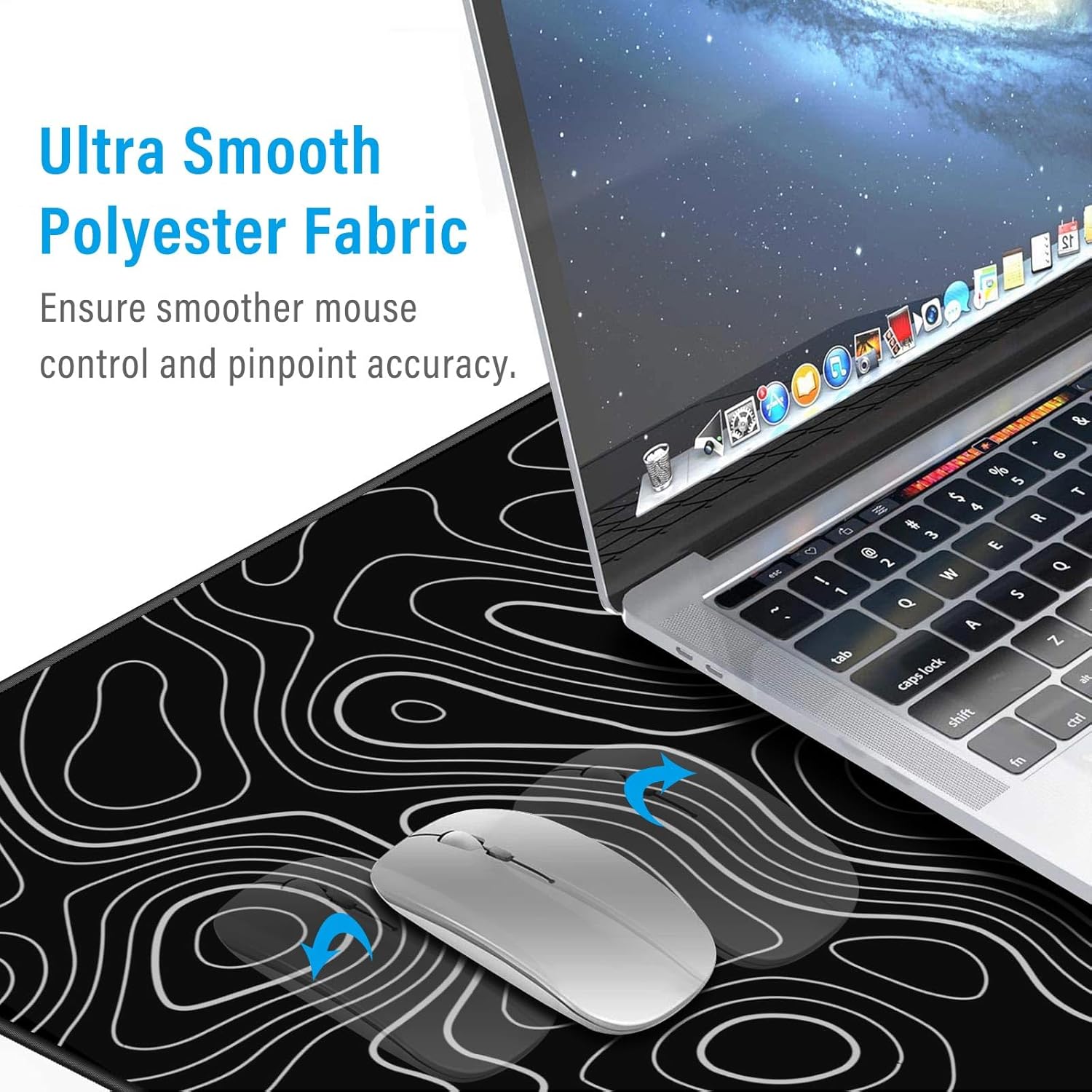 Topography Mouse Pad Topographic Map Lines Mousepads 90x40/80x30cm ...