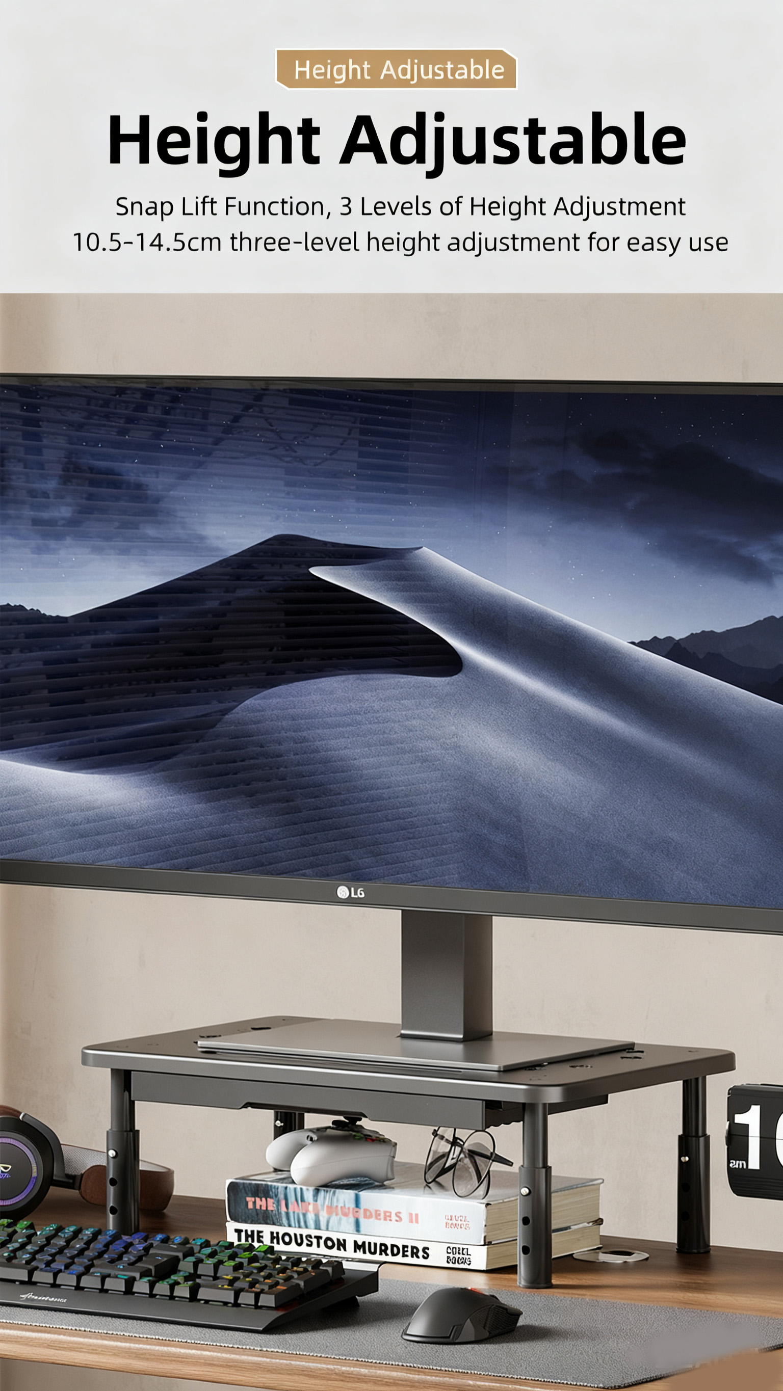 ⭐SG Stock⭐ Monitor Stand 3 Height Adjustable Monitor Stand Ergonomic ...