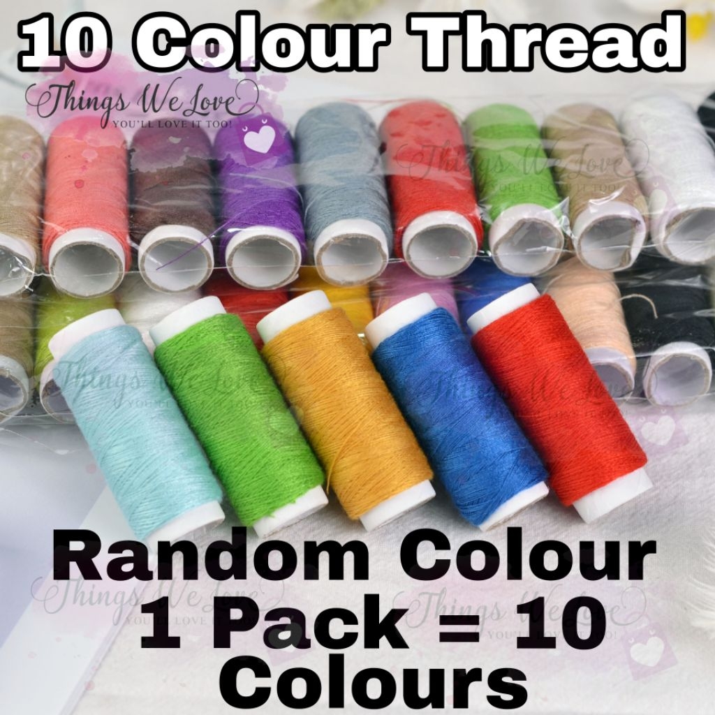[SG-FREE🚚] 10/39/64 Colours Sewing Kit Thread 200 Yard Polyester Spool ...